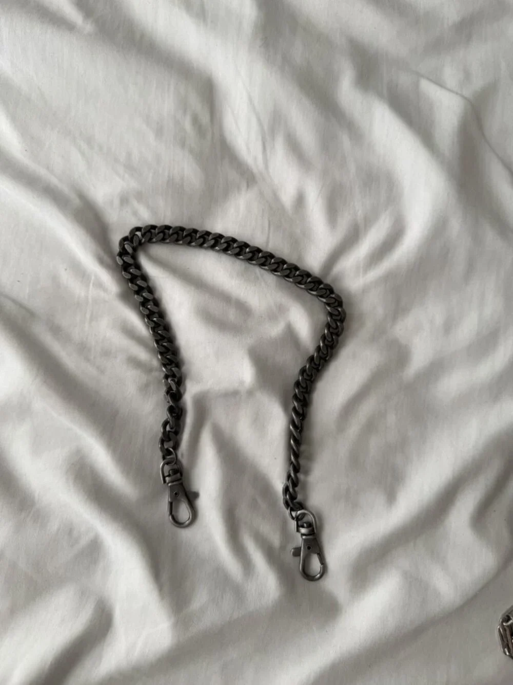 Gunmetal Curb Chain Wallet Bag Chain